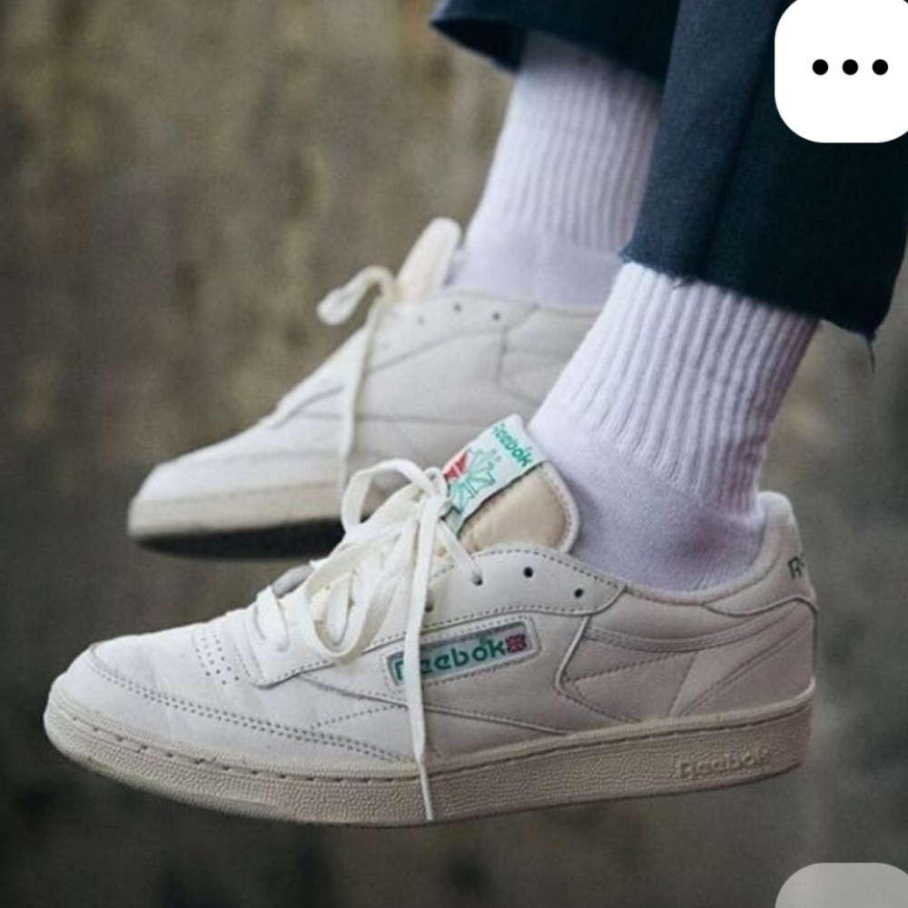 Reebok White Green Club C Revenge Sneakers